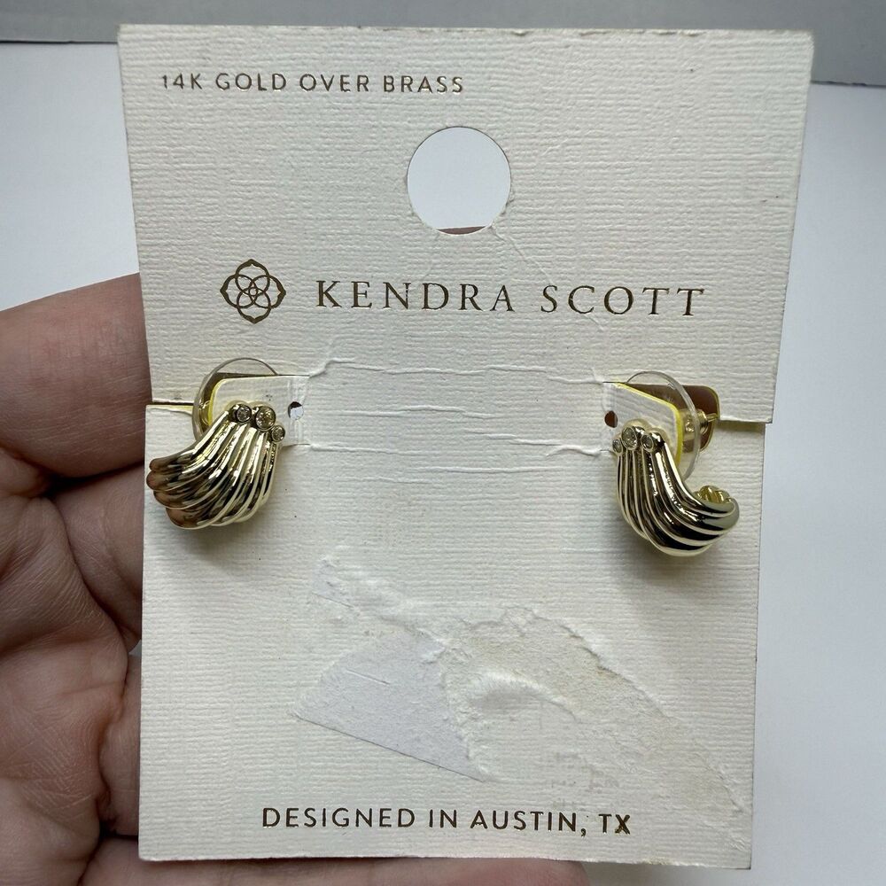 Kendra Scott x Target 14k Over Brass Seashell Stud Earrings New